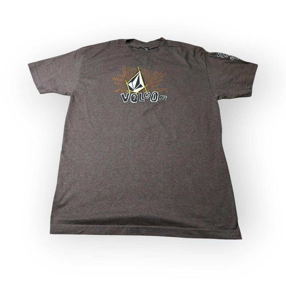 Volcom Brown Logo T-Shirt Size Large Shirt Skater VTG Rare